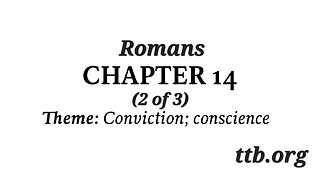 Romans Chapter 14 (Bible Study) (2 of 3)