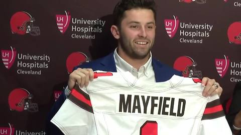 Baker Mayfield introduced as member of Browns