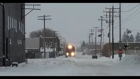 Freight Train Rolls North Thru A Blizzard In Upper Michigan! #trains #trainvideo | Jason Asselin