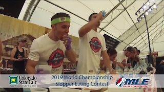 Slopper eating contest at Colorado State Fair