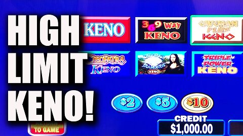 High Limit KENO Action! $10 Denom Around The Horn #KENONATION