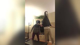 Two Funny People Dance The Mannequin Heads Dance