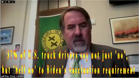 37% of U.S. truck drivers say not just 'no', but 'hell no' to Biden's vaccination requirement