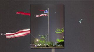 World's largest free-flying American flag damaged after strong winds
