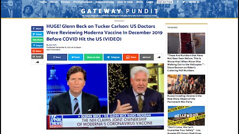 Glenn Beck on Tucker Carlson Exposes NIH / Moderna Collusion Ahead of COVID Pandemic