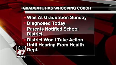Student with whooping cough was at high school graduation ceremony