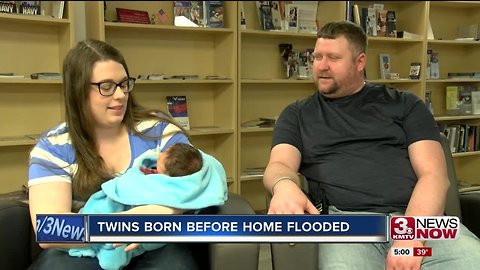 Bellevue couple has twins, home flooded on same day