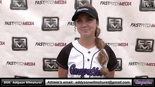 2026 Addyson Wilmshurst 3.29 GPA Outfielder & 2nd Base Softball Recruiting Skills Video Ca Grapettes