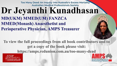 Dr Jeyanthi Kunadhasan - Excess Deaths