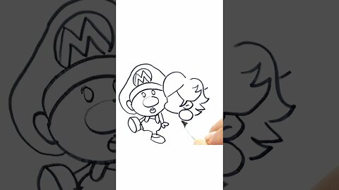 How to Draw and Paint Super Mario and Baby Princess Peach Cute and Cuddly