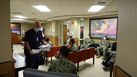 medical personnel in-process at Hendrick Medical Center for COVID-19 support