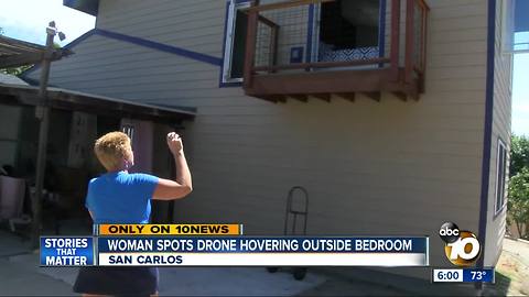 Woman spots drone hovering outside bedroom
