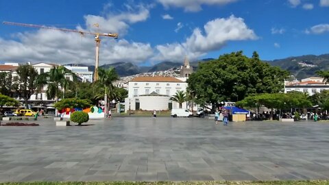 Funchal, Madeira Island. 360 degree panoramic from the seafront.