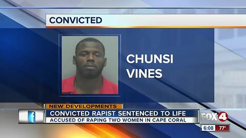 Convicted rapist sentenced to life in prison in Lee County