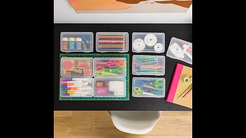 10Pack Medium Plastic Storage Containers with Latching Lid for Pencil