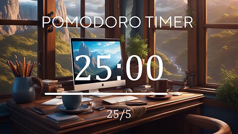 25/5 Pomodoro Timer 🎶 Lofi + Frequency for Relaxing, Studying and Working 🎶