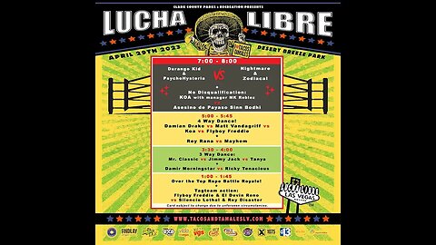 Skinny Luchador -vs- Black Mask Luchador at Tacos and Tamales Festival 2023 in Las Vegas , Nevada