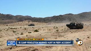 15 Camp Pendelton Marines hurt in fiery accident