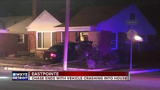 Chase ends with vehicle crashing into house