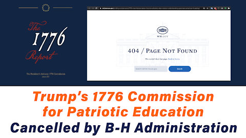 Trump’s 1776 Commission for Patriotic Education Cancelled by B-H Administration