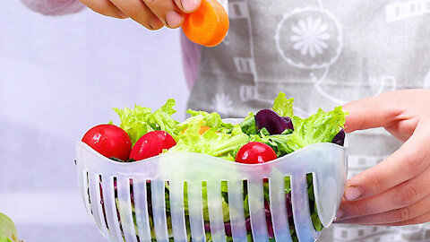 Multifunctional Salad Drain Fruit Vegetable Cutting Bowl