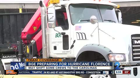 BGE prepares for worst from Hurricane Florence