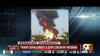 Indiana train derailment, fire forces mandatory evacuations