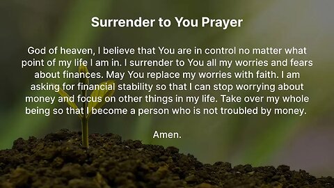 Surrender to You Prayer (Prayer for Financial Stability)