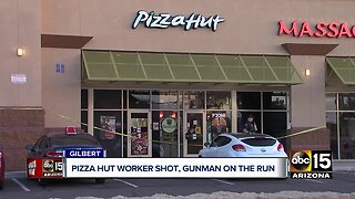 Pizza Hut worker shot, gunman on the run