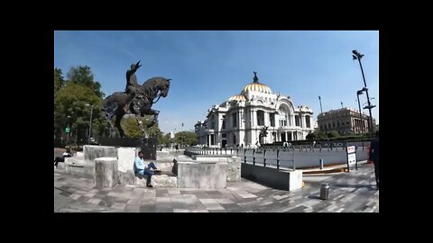 Palacio de Bellas Artes and Alameda Central Park. Mexico City.