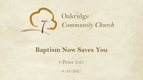 [Growing in Grace] Baptism Now Saves You