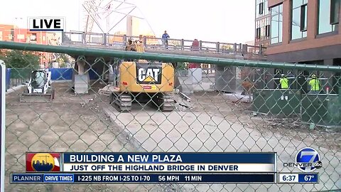 New plaza under construction in downtown Denver