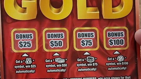 GOOD WINNING LOTTERY TICKET $5 Scratch Off 24 Karat Gold!