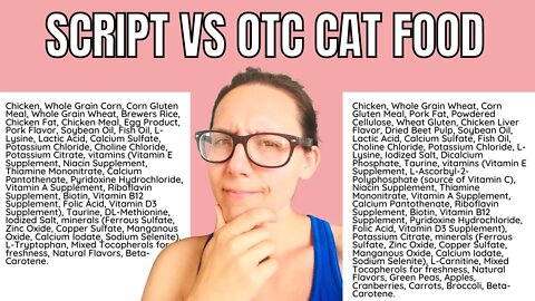 Prescription cat food VS non script food