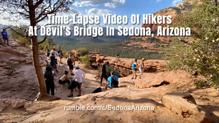Time-Lapse Video Of Hikers At Devil's Bridge In Sedona, Arizona