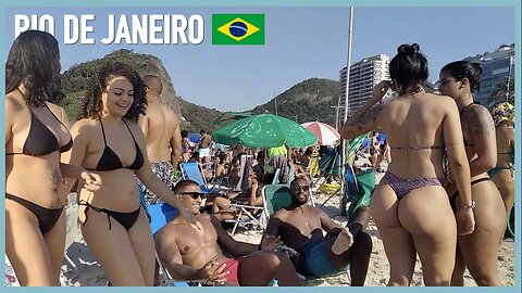 Beach Walking Tour 4K Leme Copacabana Rio de Janeiro Brazil
