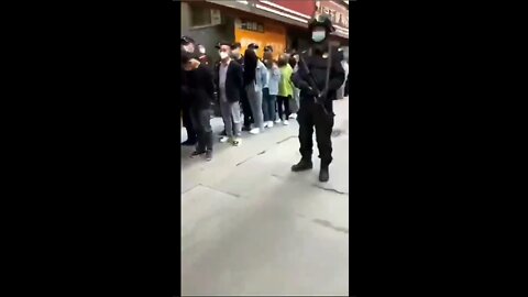 CHINA - These Citizens Are Handcuffed And Lined Up To Forcibly Take Covid Tests By Armed Police!