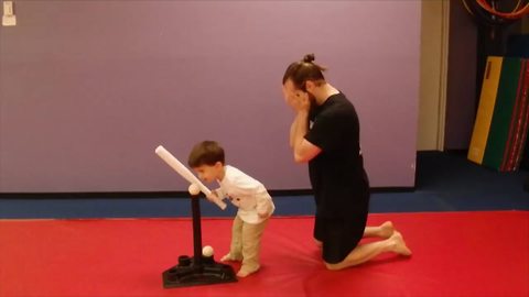 "Adorable Little T-Ball Player Literally Keeps His Eye on the Ball"