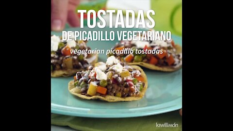 Vegetarian Picadillo Tostadas