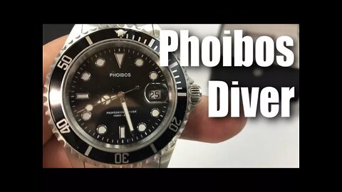 Phoibos PX002C 300M Swiss Quartz Black Dive Watch Review