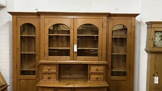 Large Partly Glazed Waxed Pine Kitchen Dresser Unit (X0105D) @PinefindersCoUk
