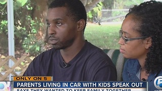 Parents living in car with kids speak out