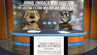 Jornal engraçado do gato tom: Mulher que deu a luz... [Frases e Poemas]