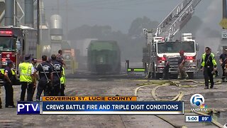 Tire recycling fire