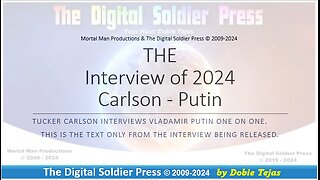 Tucker Carlson - Putin Interview (Text Only) 2024