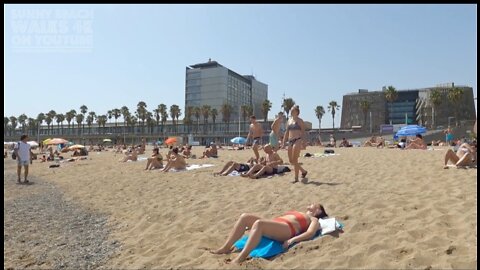 Barceloneta Beach Walk Summer 2021 // 4K Tour