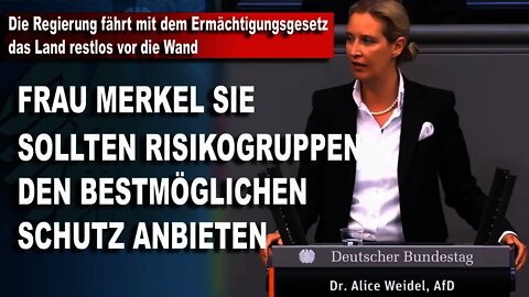 Die Regierung fährt mit dem Ermächtigungsgesetz das Land restlos vor die Wand Dr. Alice Weidel