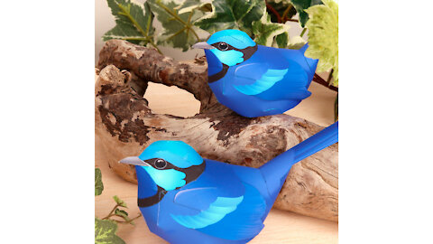 Blue paper bird/Pájaro de papel azul/Pássaro azul de papel