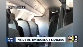 Passengers prepare for emergency landing