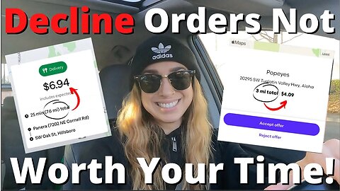Uber Eats, DoorDash, And GrubHub Driver Ride Along | Declining Orders Not Worth Your Time | Part 3